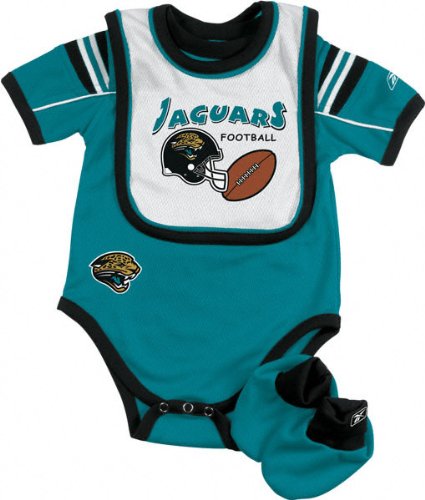 Jacksonville Jaguars Infant Creeper, Bib and Bootie Set