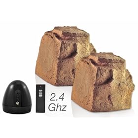OSD Audio WR150 Wireless Outdoor 2.4GHz Rock Speaker Pair (Brown)