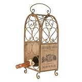 Wilco Imports Metal Cream Color Wine Rack for Seven Bottlesm, 9-Inch by 7-1/2-Inch by 22-Inch