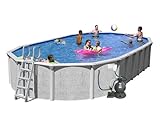 Splash Pools Above Ground Slim Style Oval Pool Package, 30-Feet by 15-Feet by 52-Inch