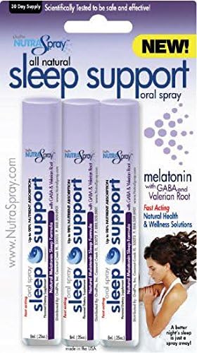 Fast Acting Sleep Support Sleep Aid with Melatonin, Valerian Root and Gaba Oral Spray All Natural Ingredients by NutraSpray. Helps You Fall Asleep In Minutes! ...