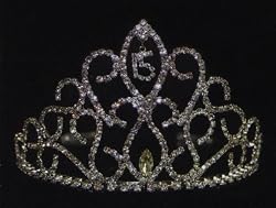 Quinceanera Tiara - Rhinestones - Silver Toned - 2in.