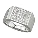 14K White Gold 1 1/6 ct. Princess Cut Diamond Men's Ring