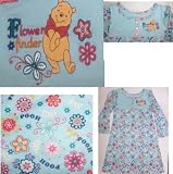 DISNEY WINNIE THE POOH NIGHTGOWN NIGHTSHIRT SLEEPWEAR Embroidered Flower Finder 3/4 Sleeves Girls