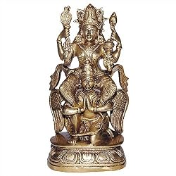 Lord Vishnu Hindu Sculpture Made in Brass