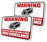 Video Surveillance Security Warning Sign Aluminum with 3M Reflective Coatin ....