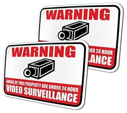 SVAT SGN100 Video Surveillance Security Warning Sign Aluminum with 3M Reflective Coating 12x18" (SGN100) - Bonus Pack of 2