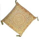 Benarasi Silk Cushion Cover With Sequins, Zipper And Sateen Base (Free Shipping, No Minimum Purchase)