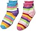 Jefferies Socks Big Girls' Stripe Anklet Socks(Pack of 2)