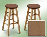 2 24" Tall Custom Specialty Natural Barstools with a Heavy Duty Light Brown ....