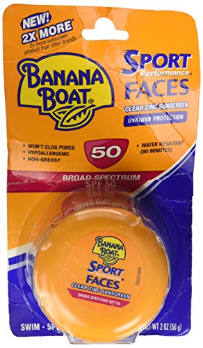 Banana Boat Spf50 Sport Faces 2oz Jar (Clear Zinc Sunscreen)