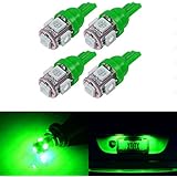 SAWE - 168 194 2825 T10 W5W 5050 5-SMD LED License Plate Dome Map Lights Bulbs (4 pieces) (Green)
