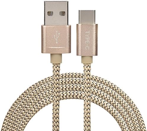 Type C, Alegant USB C to USB 6.6 Ft (2M) Braided Cable with Aluminum Connector for OnePlus 2, Nexus 5X, Nexus 6P, New Macbook 12 inch, Lumia 950, ChromeBook Pixel, HTC 10 and More (Gold)