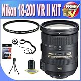 Nikon 18-200mm f/3.5-5.6G AF-S ED VR II Nikkor Telephoto Zoom Lens for Nikon DX-Format Digital SLR Camera (White Box) BigVALUEInc Accessory Saver Bundle