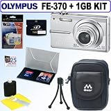 Olympus FE370 8MP Digital Camera (Silver) + 1GB Accessory Kit