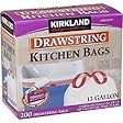 Kirkland Signature Drawstring Kitchen Trash Bags - 13 Gallon - 200 Count