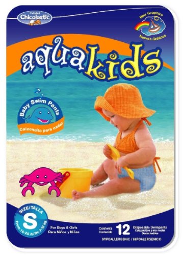 AquaKids Swim Pants for Boys & Girls, Large Size, 32-40 Pounds (80-Count Swim Pants)