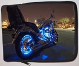 Harley Davidson Blue Neon Lights Laptop Sleeve - Note Book sleeve - Apple iPad - Apple iPad 2 - Apple iPad 3 - Android sleeve - can be used for for Fujitsu, Kindle, Samsung, Dell, Acer, ASUS Eee PC, Gateway, HP, Sony, Compaq, IBM, Mac, Sharp, Toshiba models - Unisex - Ideal gift for all occassions!