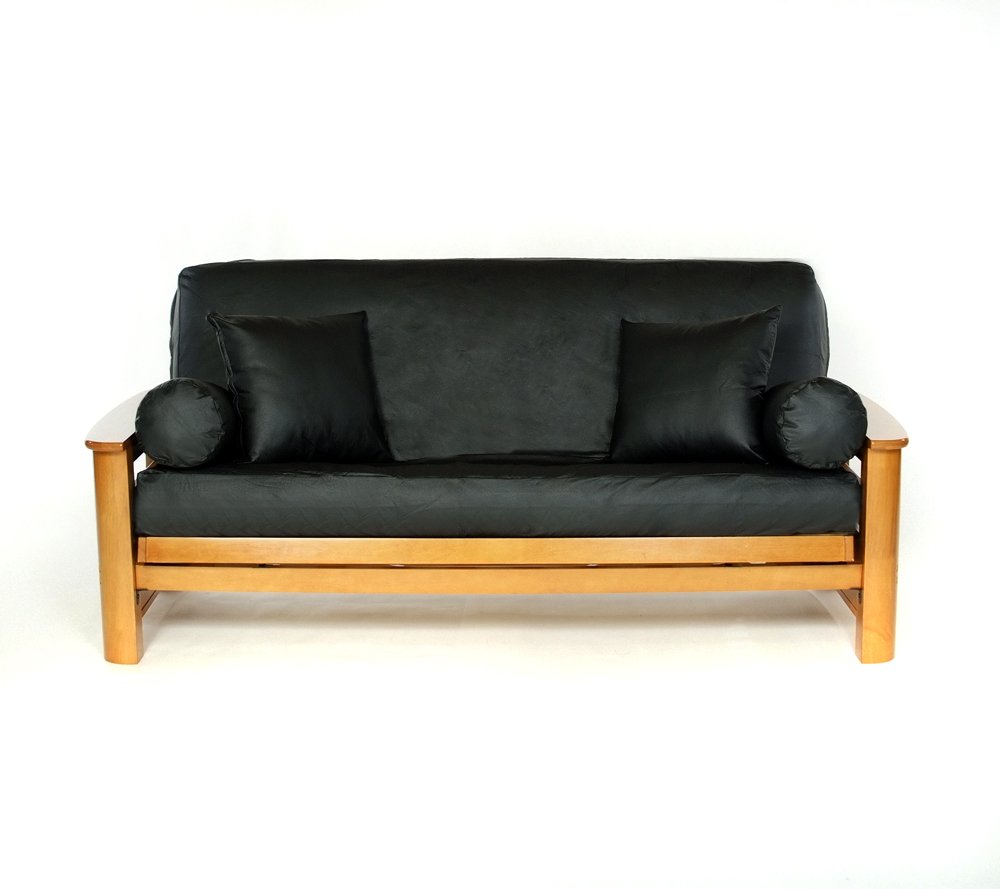 Lifestyle Covers Black FauxLeather Futon CoverFull Size eBay