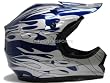 Youth Blue Flame Motocross MX ATV Dirt Bike Off-road Helmet DOT (Medium)