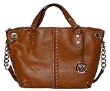 MICHAEL By Michael Kors Luggage Leather Astor Large Chain Satchel Tote Bag Handbag