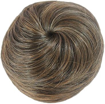 YILU Straight Hair Bun Short Straight Synthetic Dount Drawstring Scrunchie 13 colors