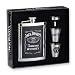 Jack Daniels Leather & Stainless Steel 6oz Cover Flask Gift Set