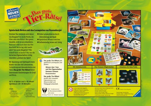 Imagen 1 de Ravensburger 25036 El gran puzzle de los animales - Juego de mesa [importado de Alemania]