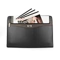 Incutex Dokumenten Tasche, Leder Aktentasche mit Klemmbrett und Taschenrechner, leather case, briefcase, dispatch case, Aktenmappe, Laptoptasche mit Haltegriffen, Mappe, Business Tasche, Uni, Schule, Beruf,