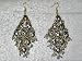 Anniversary Gift-2 Antique Blue Silver Finish Dangling Earrings (Brand New) Free Shipping