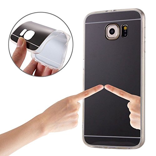 Rejected all traditionsÂ® Hot Luxury Slim Black Clear Mirror PC Soft TPU Back Case Phone Cover For Samsung Galaxy S6