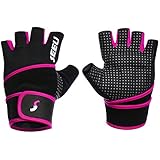 2-Fitness Womens Mens Fitness Weight Lifting Glove with Long Wrist Wrap Support