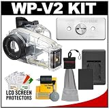 Canon WP-V2 Waterproof Underwater Housing Case (130ft/ 40m) with Battery & Charger + Case Weights + Cleaning Kit for VIXIA HF M30, HF M31 & HF M300 Camcorders