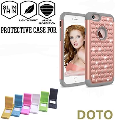 iPhone 6S Plus Case, iPhone 6 Plus Case**HOT**[Bling Series]Hybrid Armor [Dual Layer] Anti-Scratch Studded Rhinestone Crystal Bling Case Cover for (5.5 inch)iPhone 6S Plus / iPhone 6 Plus (Rose Gold)