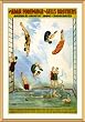 Circus Poster Forepaugh & Sells Divers - Whimsical approx. 25"x29" Framed and Matted - 1 1/2" Antique Style Gold Frame - Photographic Print from the Library of Congress Collection