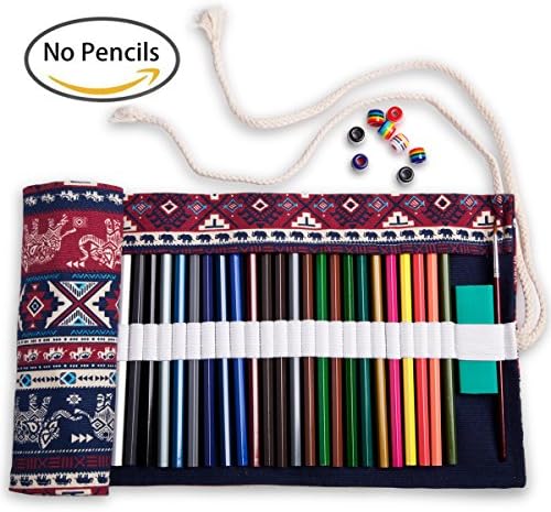 Artify 72 Colored Pencil Roll Up Canvas Wrap Pouch Holder Case| Anti-Pilling Design and Thick Canvas| Environmental-Friendly Material (Pencils are not Included)