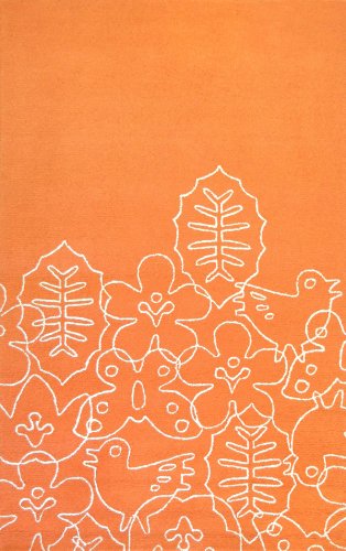 notNeutral Season Rug, White/Persimmon Orange, 5-Feet by 8-Feet