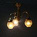 Brass Chandelier 3 Arm Lamp LED Glass Shade Ceiling Light 1:12 Dollhouse (Style 1)