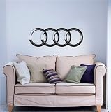 GARAGE WALL AUDI LOGO RINGS R8 A4 A3 A6 A8 STICKER 02