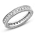 Metal Factory Sz 7 Sterling Silver 925 Cubic Zirconia CZ Vintage Milgrain Eternity Band Ring