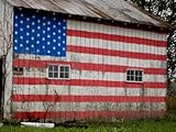 IMAGE OF American Flag Decorates the Side of an Old Shed Photographic Poster Print by Stephen St. John, 40x30