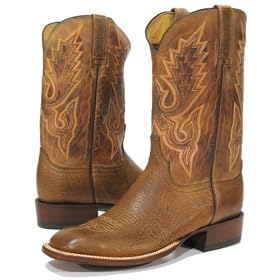 LUCCHESE 2000 T5517 Mens Western Cowboy Boots Burnished Leather Cinnamon Tan