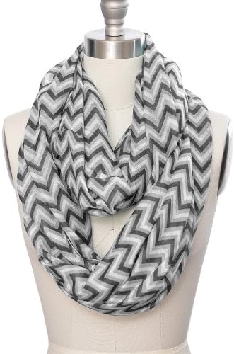 Costal Chevron Infinity Scarf (Black)