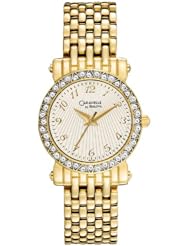 Caravelle by Bulova Womens 45L122 Glamours Gold Tone and Crystal Watch