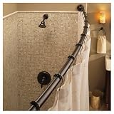 Oil Rubbed Bronze Curved Shower Rod - NO SAWING REQUIRED