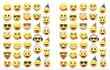Party Emoji Temporary Tattoos, 66 Emoji Face Designs (1.2 - 1.6 inches) Fun Birthday Party Favors, Made in USA