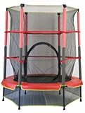 New Junior Kids Outdoor Trampoline with safty net 55inch with manufacture Garantee (Sunshine Red)