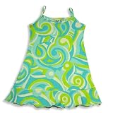 Girlfriends by Anita G. - Toddler Girls Wave Print Tank Dress, Blue, Lime, White