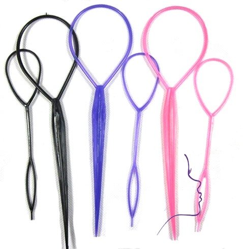 2pcs Color Topsy Tail Style Hair Braid Ponytail Maker Styling Tool And Bonus Ponytail Holder