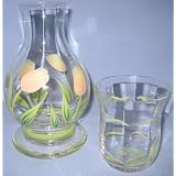 Princess House #6438 Crystal Carafe and Tumbler, Cottage Tulip, Personal Beverage Set
